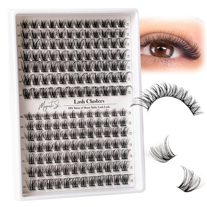 Lash Clusters 168pcs Manga Lash Extension Kit Curly 10-18mm Cluster Eyelash Extensions Natural Lash with Bond and Seal-M34+M35(Volume+Natural)
