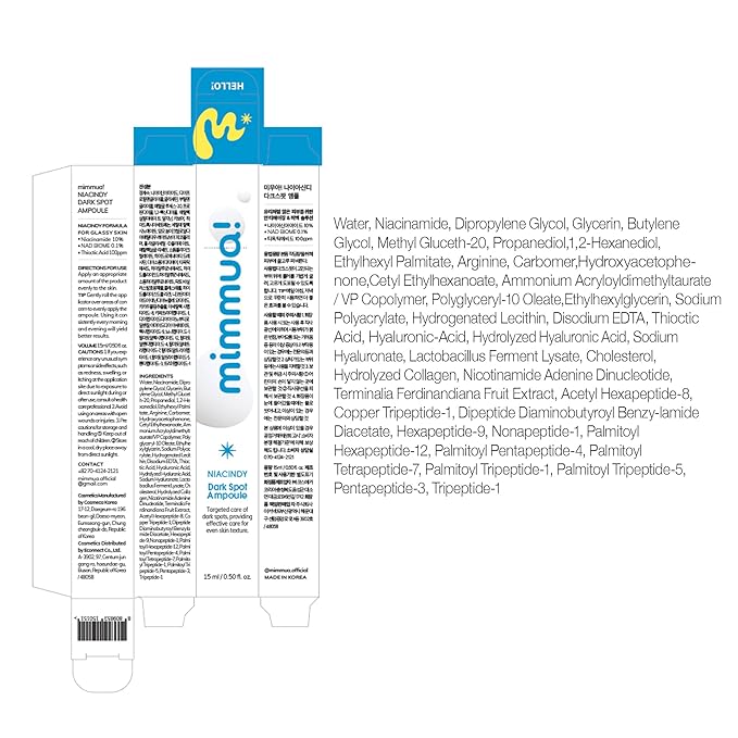 Dark Spot Ampoule | Korean Clinic Skincare - NAD+ 0.1% & Thioctic Acid 0.01% & Niacinamide 10% | Overnight Treatment for Melasma, Hyperpigmentation, Discoloration, Acne Scars | 15ml/0.33 Fl Oz