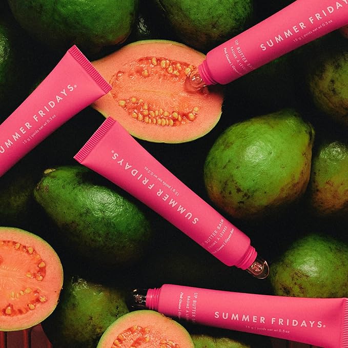 Summer Fridays Tinted Lip Butter Balm - Conditioning Vegan Lip Balm for Instant Moisture, Shine & Hydration - Sheer-Tinted, Soothing Skincare - Pink Guava (.5 Oz)