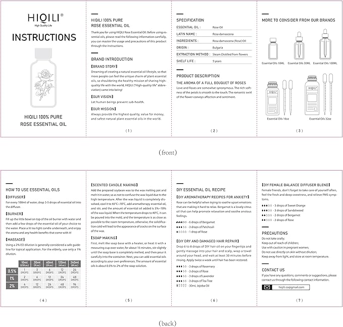 HIQILI 32 Fl Oz Rose Essential Oil, Huge Value Size Undiluted Rose Oil for Face, Skin, Diffuser, Hair