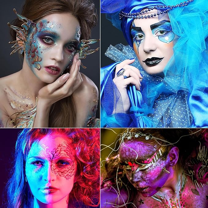 18 Colors Bruise Wheel for Special Effects,Halloween Face Body Paint SFX Makeup,Light Green Witch Zombie Gamora Face Body Paint Oil Based Cosplay Theatrical Halloween Makeup Kit