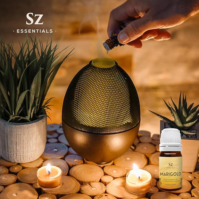 Marigold Essential Oil - aka. Calendula Officinalis - 100% Pure and Undiluted - Unlock The Precious Aroma of Real Marigold - Therapeutic Grade & Versatile Usage - 0.17oz