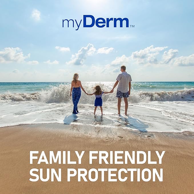 MyDerm Ultra-moisturizing SPF 50 Sport Sunscreen Lotion, Free from Octisalate, Oxybenzone, Octinoxate and Parabens, Hawaii 104 Reef Act Compliant, 128 oz (1 Gallon), Broad Spectrum UVA/UVB Protection
