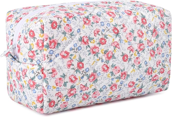 Soidram floral makeup bag quilted