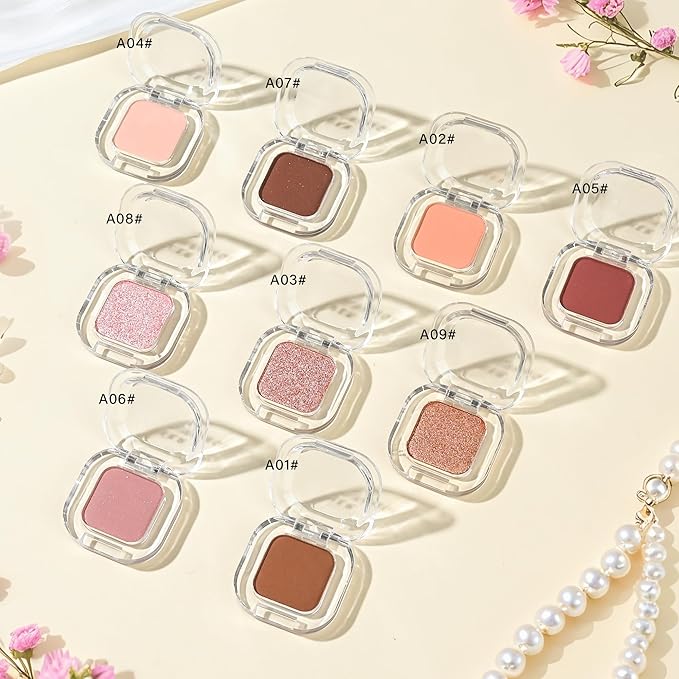 Brown Shimmer Single Eyeshadow Makeup Powder Palette,High Pigment Blendable Formula Eye Make-up for Women,Neutral Eye Shadow,sombras para ojos,Longwear Waterproof,Vegan & Cruelty-Free,Eyeshadow Gift