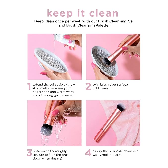 Real Techniques Extra Big Powder Brush, Large Makeup Brush For Powder, Fluffy Head For All-Over Setting, XL Oversized Brush For Quick Application, Cruelty-Free, Synthetic Bristles, 1 Count