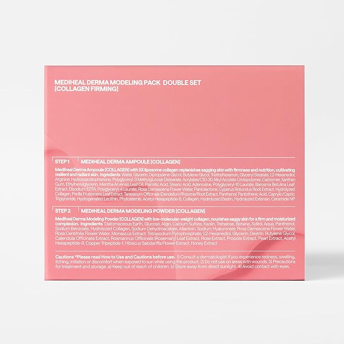 Mediheal Derma Modeling Pack Colllagen*2 - Modeling Mask for Filling Elasticity For Glowing Skin - Easy DIY Home Spa Kits, Hydrating Icy Jelly Mask For Skin Refreshment