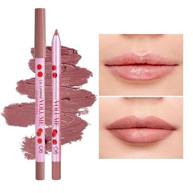 Vivienne Sabó Gel Lipliner Le Grand Volume – Long-Lasting Smudge-Proof Lip Liner & All-Over Lip Color, Creamy Precision Formula, Hydrating & Comfortable Wear, 06 Natural Rosewood