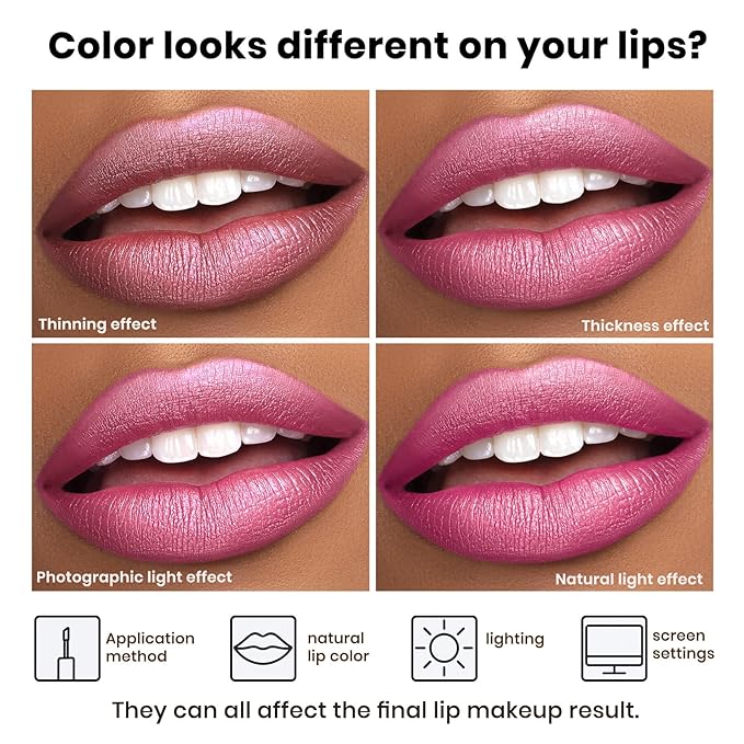 Metallic Liquid Lipstick Nude Maube Pink– High Pigment Long-Lasting Waterproof Shimmer Lip Gloss, Non-Sticky, Smudge-Proof, Party & Daily Wear (Light Up)