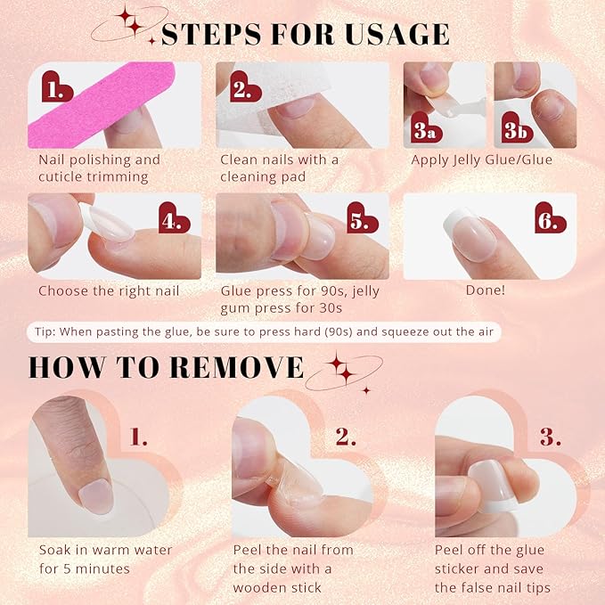 Red Press on Nails Almond, Jofay Fashion Soft Gel Fake Nails, Wine Red Glitter Press on Nails, Reusable & Natural Acrylic False Nails, Stick on Nails for Women Gift, Glue on Nails Kit 32 Pcs