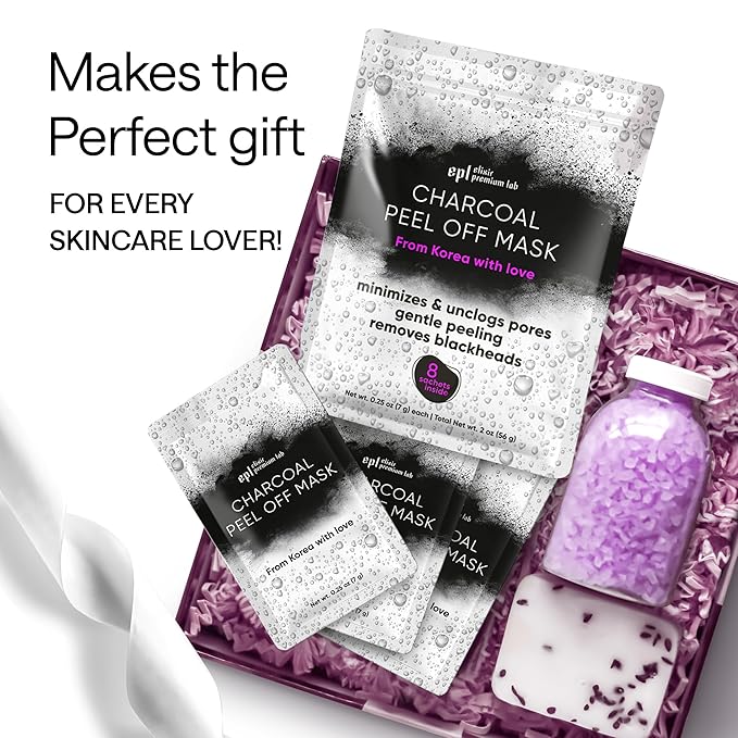 Activated Charcoal Face Masks Skincare 2 pack (16 sachets) - Korean Skin Care Products - Face Mask Peel Off Skin Care - Gently Cleansing Charcoal Face Mask for Men & Women Face Care