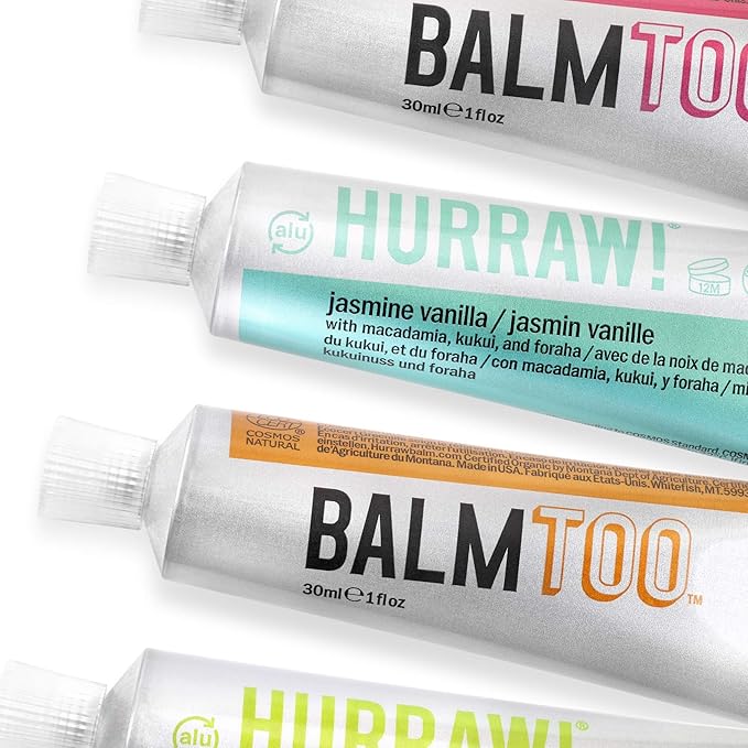 Hurraw! Balmtoo Squeezable Balm, Jasmine Vanilla: Organic.