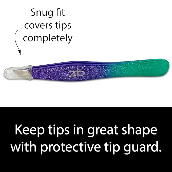 Zizzili Basics Tweezers - Limited Edition Mermaid Slant Tip - Best Tweezer for Eyebrow, Facial Hair Removal and your Precision Needs