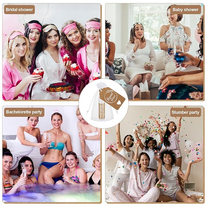 100 Set Thank You Lip Balm Bulk Small Natural Moisturizing Mini Lip Balm with Organza Bag and Card for Baby Wedding Bridal Shower Thank You Favors Bridesmaid Gifts Women Guests