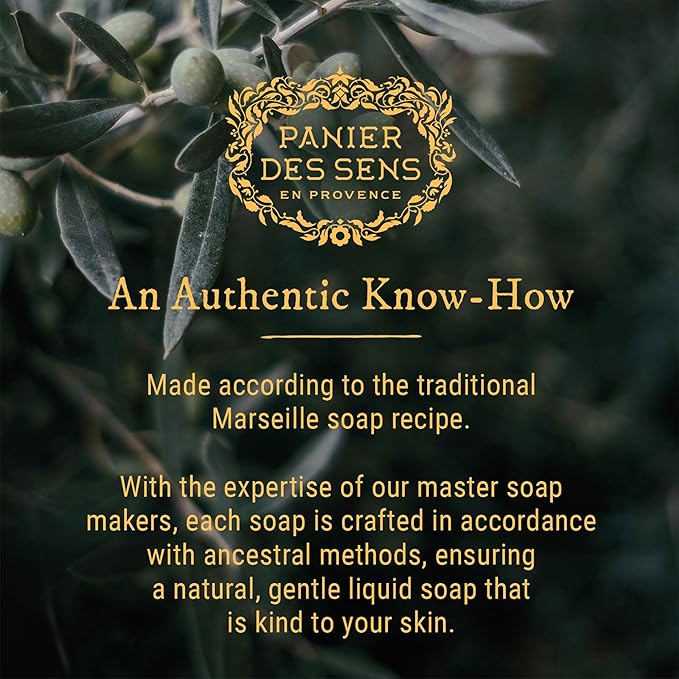 Panier des Sens - Liquid Hand Soap – Honey Exfoliating Hand Wash - French Marseille Moisturizing Soap with Coconut Oil - Refillable Kitchen & Bathroom Hand Soap - 97% Natural Ingredients -16.9 Fl.oz