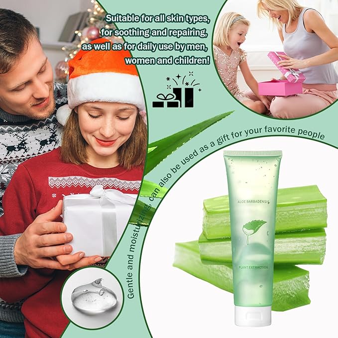 Moisturizing Gel for Face & Body,Non-sticky Gel After Sun Aloe Lotion Skin Care,Fast Absorbing Long Lasting Refreshing Hydrating Face Moisturizer for All Skin Types 01