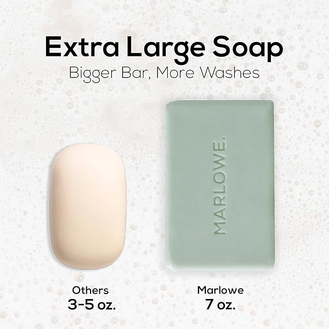 MARLOWE. No. 108 Lightly Exfoliating Soap Bar, 7oz (3 Bars) Polishing, Moisturizing & Cleansing Bar Soap for Men, Made with Natural Ingredients