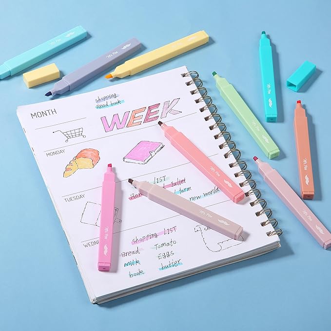 Mr. Pen- Aesthetic Highlighters, 10 pcs, Chisel Tip, Pastel Colors, Cute Highlighters Assorted Colors