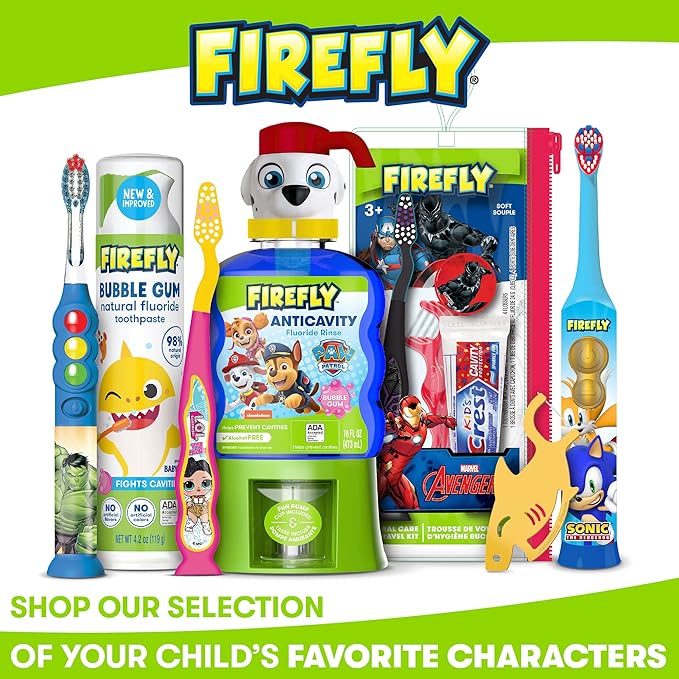 FIREFLY Play Action Trolls Smart Sonic Toothbrush Kit, Interactive Electric Toothbrush with Lights, Music and Games, Batteries Included, Ages 3+