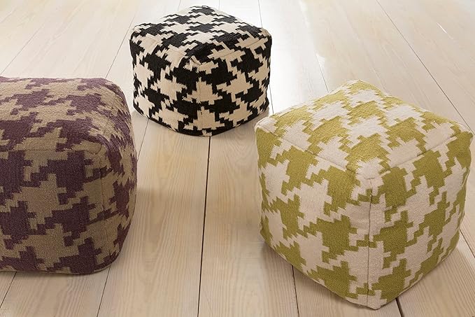 Mark&Day Pouf Ottoman, Grobebersdorf Modern Black Cube Pouf Foot Rest for Living Room, Bedroom and Boho Home Decor (18"x18"x18")