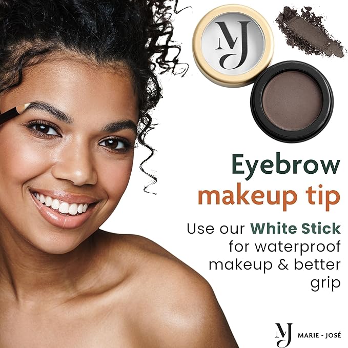 Dark Brown Eyebrow Powder – Long-Lasting, Waterproof, Smudge-Proof Brow Powder for Natural, Defined Brows – Vegan & Cruelty-Free Eyebrow Makeup by Marie-José - Made in USA