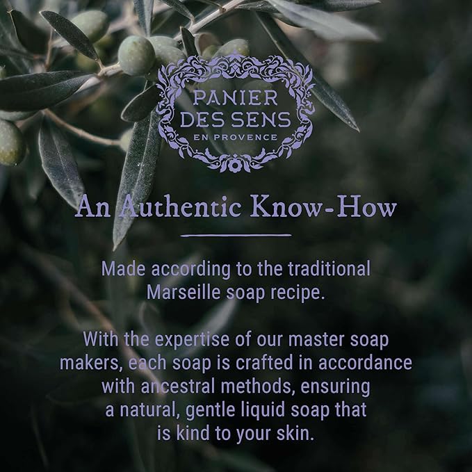 Panier des Sens - Moisturizing Hand Soap - Lavender Aromatic Fragrance - French Savon de Marseille Soap with Coconut Oil - Refillable Kitchen & Bathroom Soap - 16.9 Fl.oz Hand Wash 97% Natural
