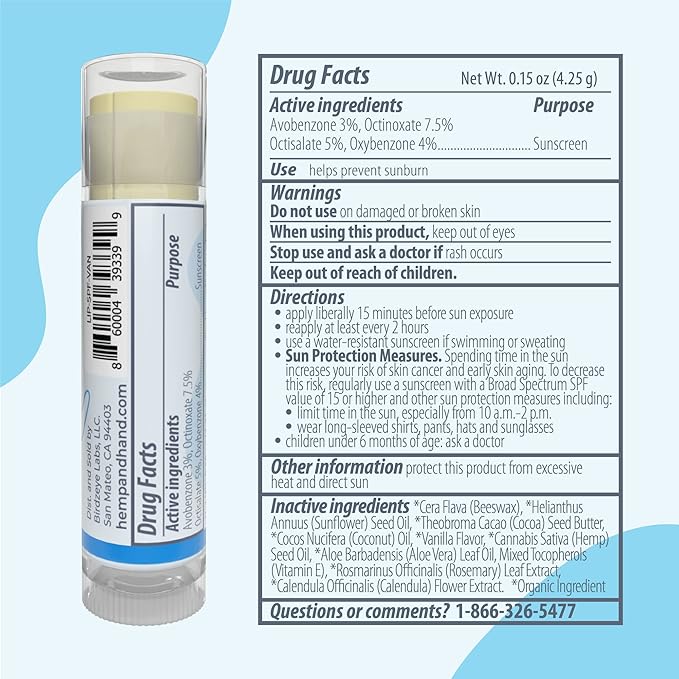 Organic Vanilla Hemp Lip Balm Oil