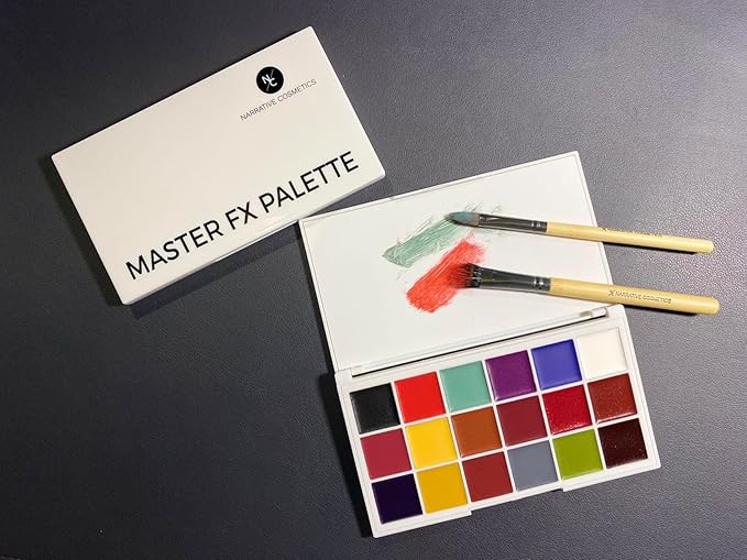 Master FX Palette, 18 Highly Pigmented Cream Colors, Professional SFX Makeup Palette for the Stage, Film, Costumes, Cosplay