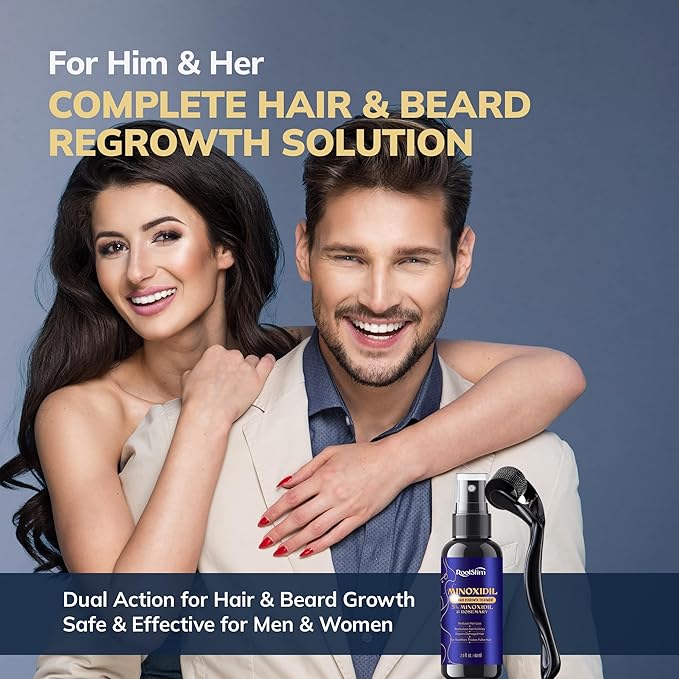 5% Minoxidil Hair Growth Kit for Men and Women: Extra Strength Minoxidil Hair Loss Treatment Serum with Rosemary for Faster Stronger Thicker Hair Growth 2 Fl Oz