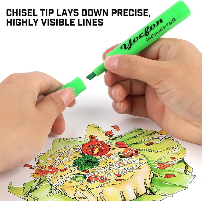 Highlighters 90 Pack, Chisel Tip, Tank Style Highlighters Assorted Fluorescent Colors, 6 Bright Colors Highlighter Markers for Coloring, Highlighting as School Supplies