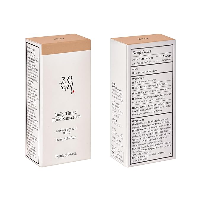 Beauty of Joseon Daily Tinted Fluid Sunscreen 12 Shades for Face Moisturizing Broad Spectrum SPF 40 Korean Skincare 50ml, 1.69 fl.oz #LP110