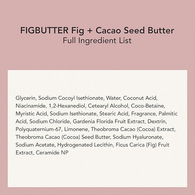 Whipped Korean Skincare Face Wash, Moisturizing & Barrier Care Vegan Facial Cleanser for Dry Sensitive Skin, Niacinamide, Hyaluronic Acid, Ceramide, Fig & Cacao Butter, Doubles as a Face Mask, 4.5 oz