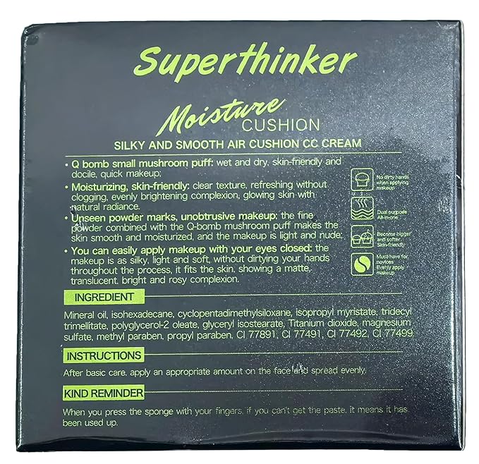 Air Cushion CC Cream Mushroom Head Cushion Foundation, BB Cream Face Makeup for Mature Skin Moisturizing Concealer Brighten Long-Lasting, Even Skin Tone for All Skin Types (2 PCS Nude)