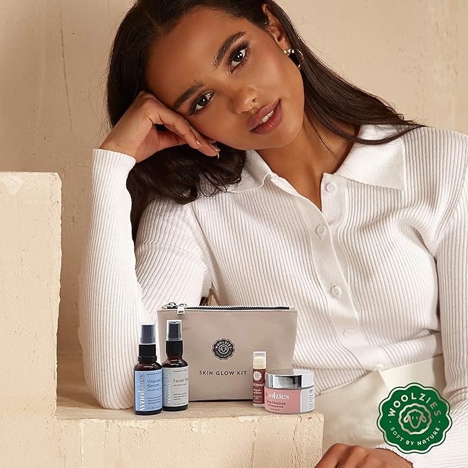 Woolzies Skin Care Facial Kit | Includes Deep Moisturizing Face Cream, Coconut Cream Lip Balm, Vitamin C Serum, and Facial Toner