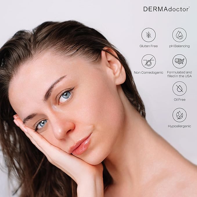 DERMAdoctor Picture Porefect Dermatologist Formulated Oil Free Facial Moisturizer, Pore Minimizer for Acne or Oily Skin, Daily Face Lotion for Men & Women with Zinc & Copper Peptides - 1.69 oz