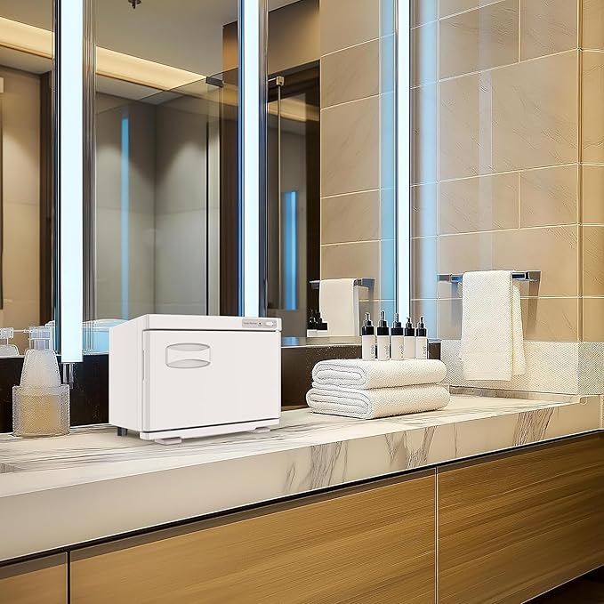 Hot Towel Warmer SalonDepot 8L Capacity Spa Towel Warmer with Compact Design for Salon, Barber Shop, Massage & Facial (White)