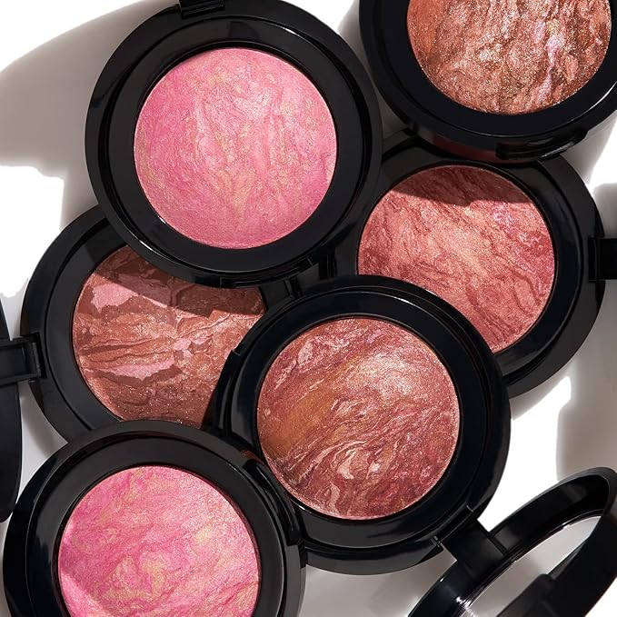 LAURA GELLER NEW YORK Baked Blush-n-Brighten Marbleized Blush - Apricot Berry - Creamy Lightweight - Satin Finish
