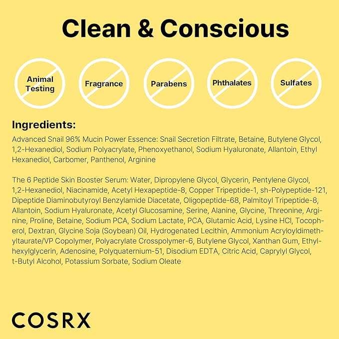 COSRX Snail Mucin 96% Peptide Booster Set - Amazon Exclusive - Korean Skin Care, Gift Sets, Skin Care Sets for Women, Advanced Snail Mucin Serum, Face Serum, Stocking Stuffers for Women