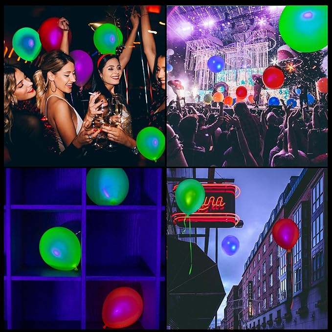150 Pcs UV Neon Balloons, 7 Colors Blacklight Reactive Fluorescent Balloons Glow in the Dark Birthday Decorations for Birthday, Wedding, Neon Party, Glow Party Decorations Supplies