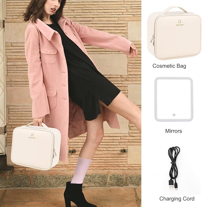 Relavel makeup bag with led