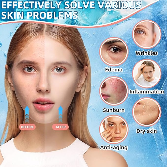 Silicone Facial Ice Cube Roller Massager, Facial Beauty Care Tool, Reusable Face Ice Mold - Brighten Skin, Reduce Puffiness for Face & Eyes (Black)