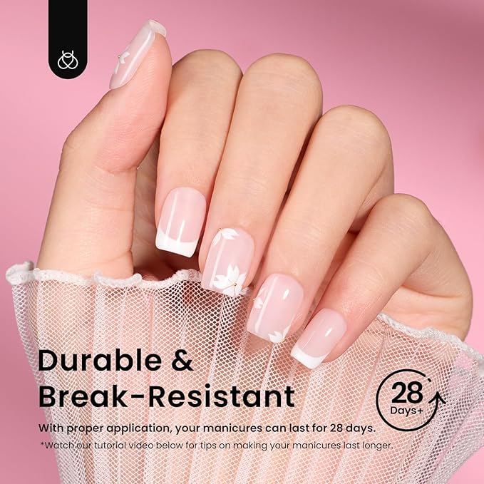 Beetles Gel Nail Tips 288Pcs Extra Short Square Etch-X Fake Nails Half Matte Press on Nail Tips Full Cover Nail Tips Gel Nail Polish Extensions Set Gifts for women