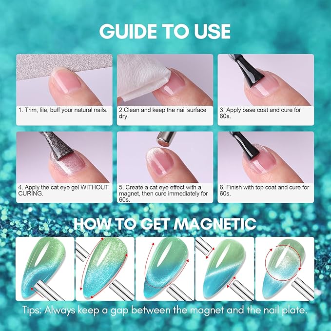 Makartt Cat Eye Gel Nail Polish: Reflective Glitter Gel with Magnet for Temperature Changing Magnetic Nails, Nail Polish UV/LED Light Cured, DIY Nail Art, Salon & Home Use(Olive Catway) 10ml