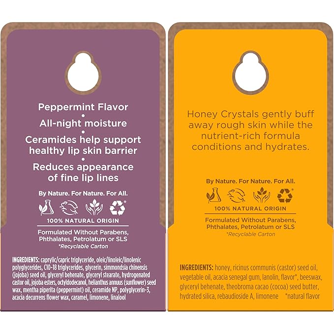 Burt's Bees Conditioning Lip Scrub and Overnight Intensive Lip Treatment, With Ceramides, Exfoliates and Hydrates Lips 8 Hours, Natural Origin, 2 Jars, 0.25 oz