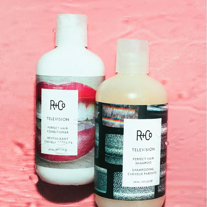 R+Co | Travel Sized | Television Perfect Shampoo and Conditioner Set for Preserving Color Treated Hair | Anti Frizz + Repairs + Nourishes | Vegan + Sulfate-Free | Set of 2
