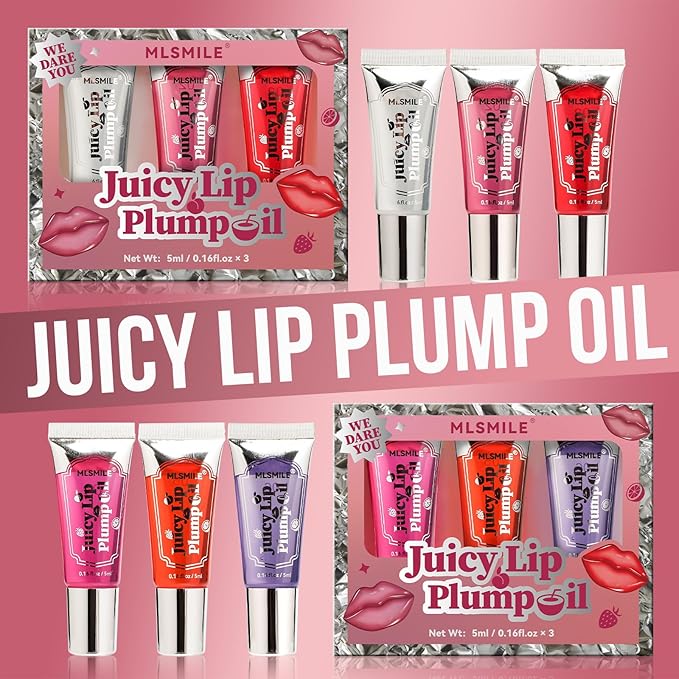 Lip Plumper Gloss 3 Colors Set, Glaze(A)