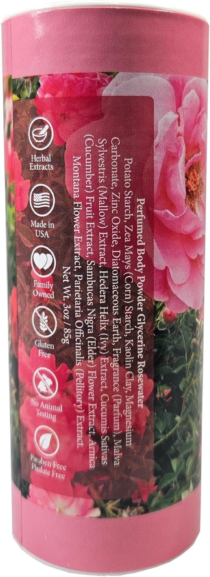 Glycerine Rosewater Scented Talc-Free Body Powder, Perfumed Dusting Powder, Camille Beckman, 3 Ounce