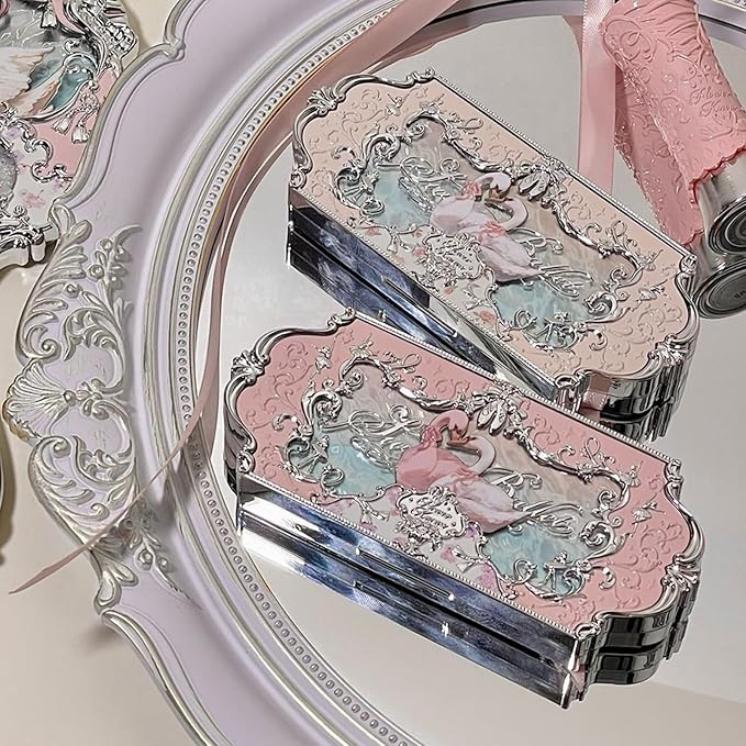 Flower Knows Swan Ballet Six-Color Makeup Palette,Eyeshadow,Blush,Highlighting & Contour All-in-One Face Makeup Palette with 4 Matte+2 Shimmer Neutral Shades(01 White Swan,0.23 Oz)