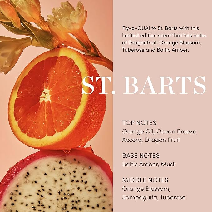 OUAI St. Barts Bundle - Includes Hair & Body Mist (3.3 Oz) for Head-to-Toe Fragrance and Hydrating Body Cream (7.5 Oz) for Smooth, Supple Skin that Smells Amazing - 2 Piece Bundle