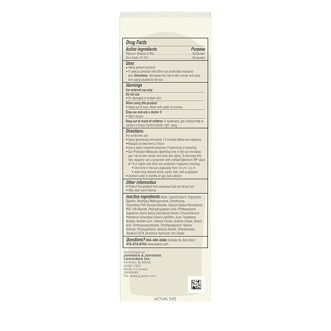 Aveeno Calm + Restore Daily Moisturizer Mineral Sunscreen with Broad Spectrum SPF 30, Lightweight All Day Moisture + UVA/UVB Sun Protection for Sensitive Skin, Fragrance Free, 1.7 fl. Oz